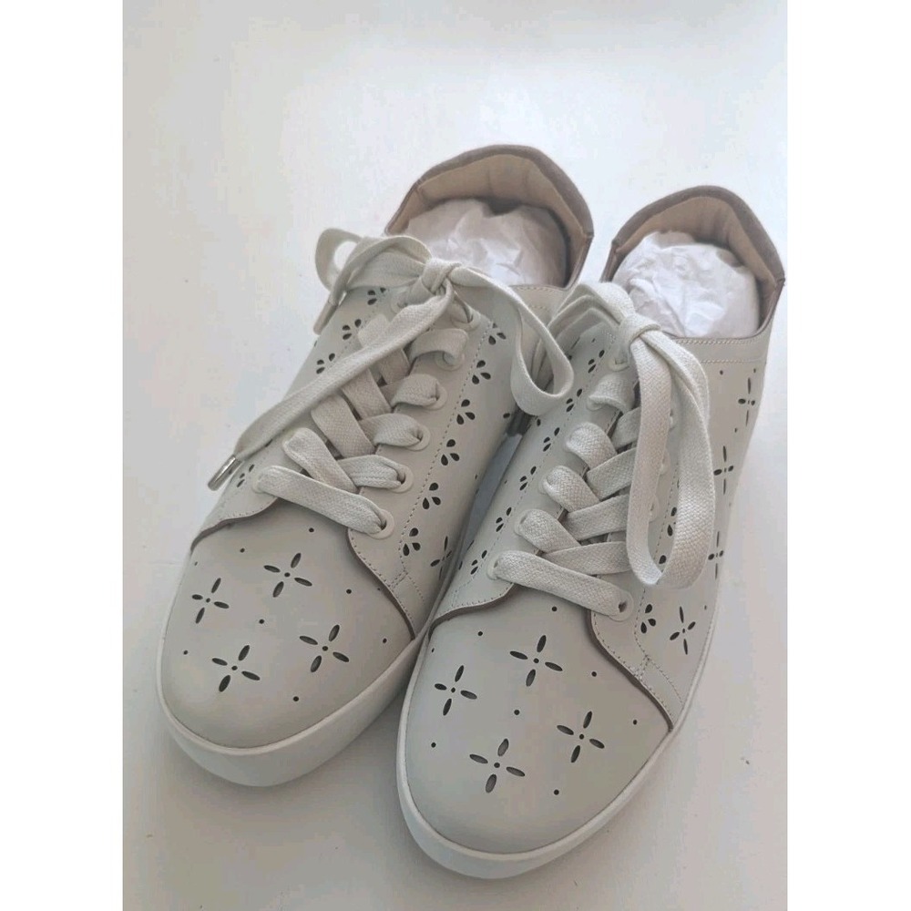 New Joie Women's Deely Sneakers Size 39.5 US 9 Cream Eyelet Cutout Preppy Girly